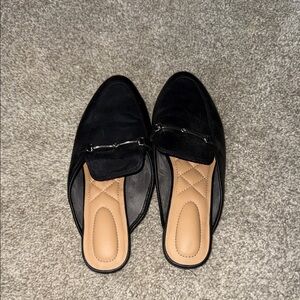 Rachel Zoe Black Mules with Silver Accent